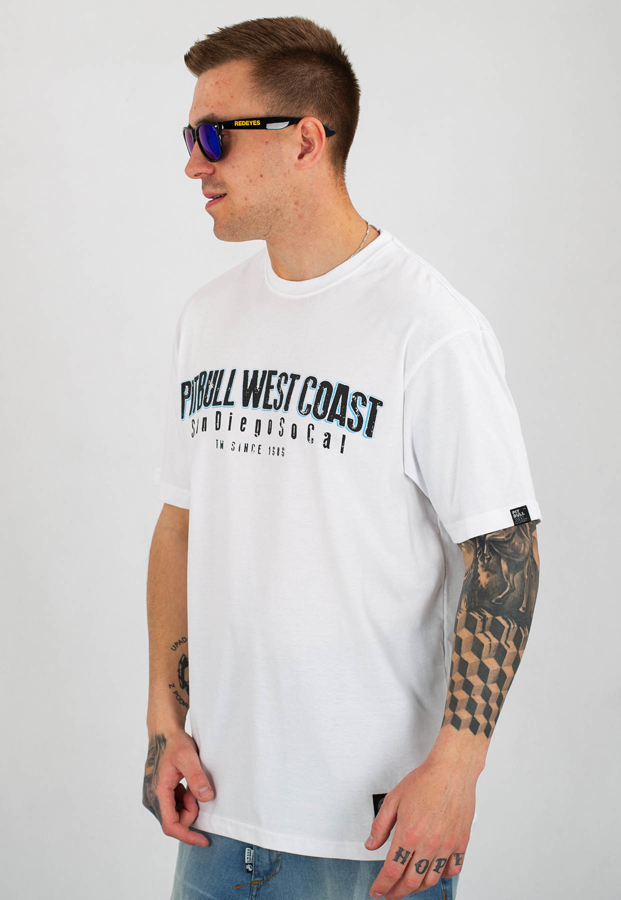 T-shirt Pit Bull DTCC biały