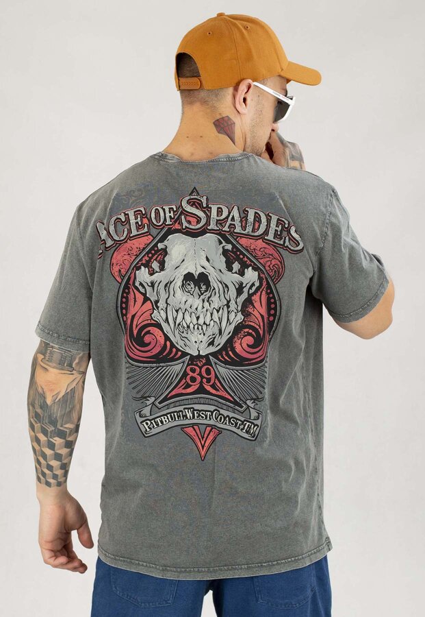 T-shirt Pit Bull Denim Washed Ace Of Spades II grafitowy