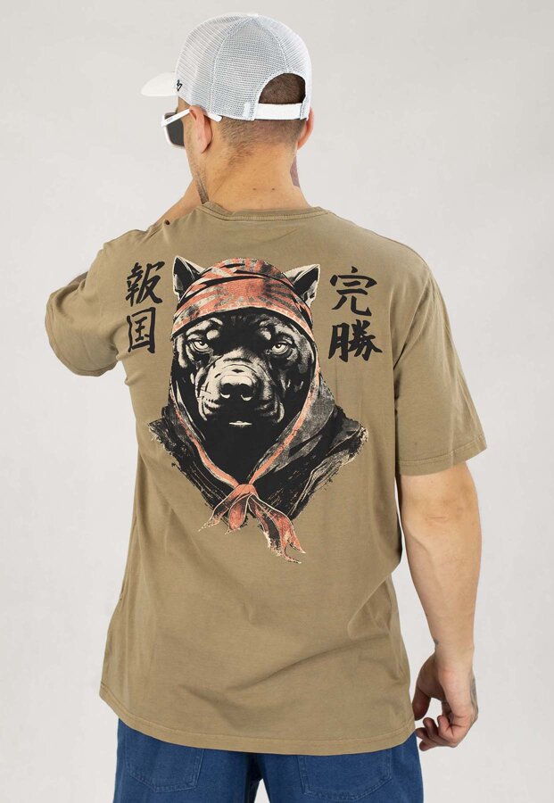 T-shirt Pit Bull Denim Washed Bravery oliwkowy