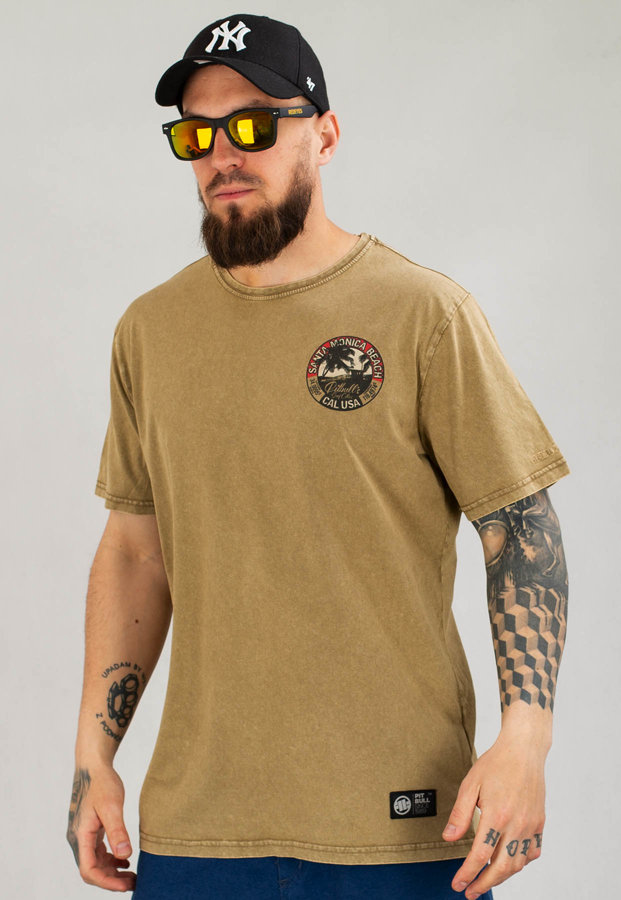 T-shirt Pit Bull Denim Washed Oceanside brązowy