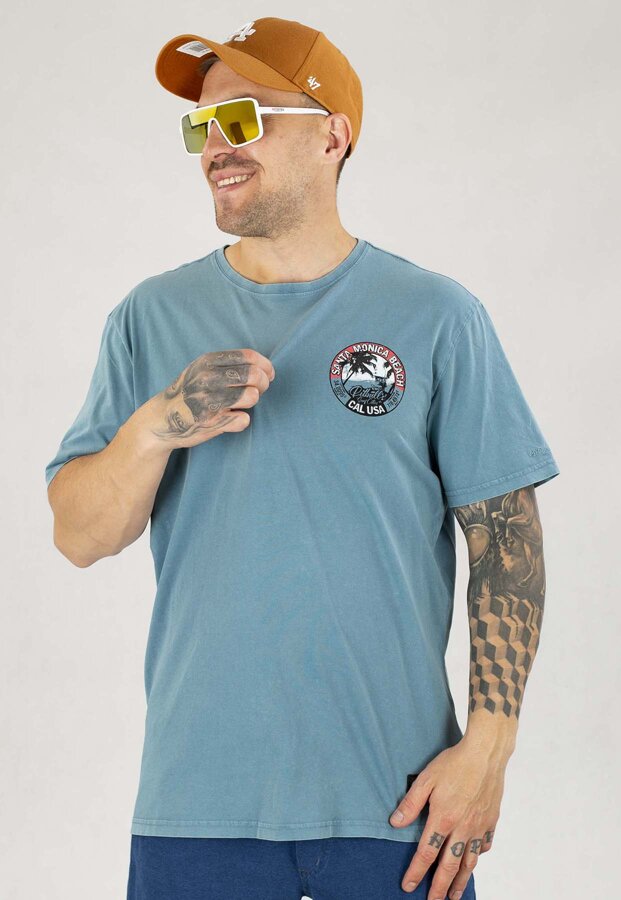 T-shirt Pit Bull Denim Washed Oceanside jasno niebieski