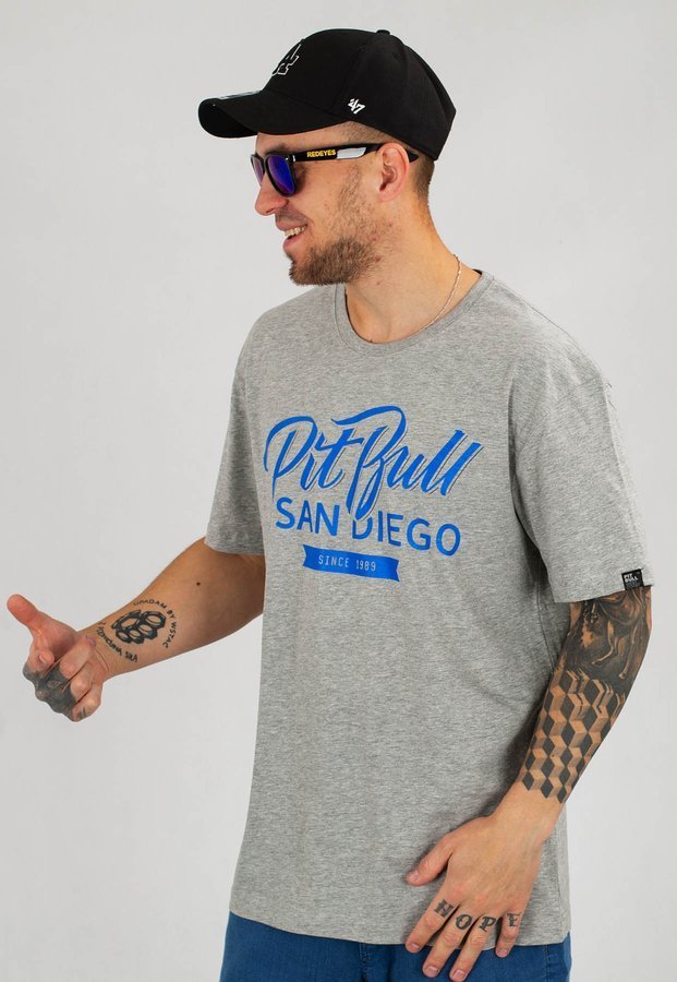 T-shirt Pit Bull El Jefe szary melanż