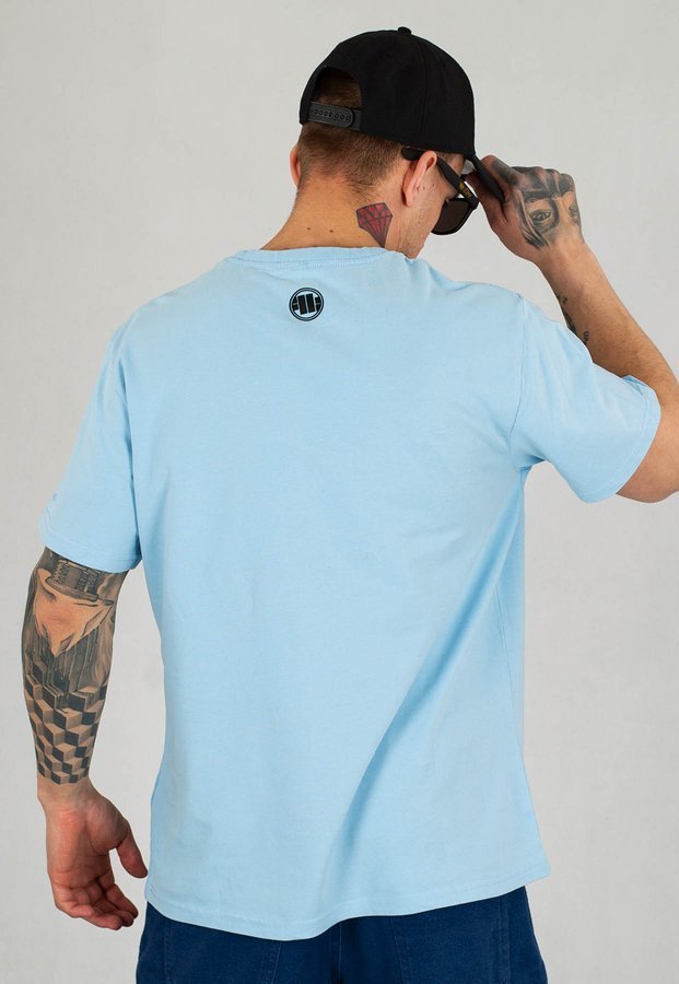 T-shirt Pit Bull Garment Washed Bare-Knuckle jasno niebieski