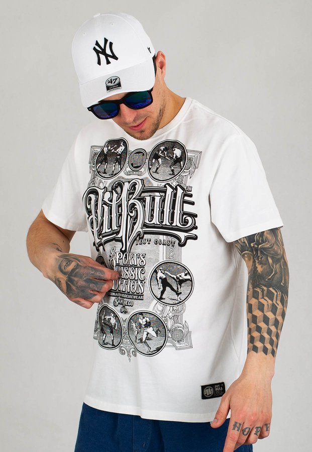 T-shirt Pit Bull Garment Washed Multisport biały