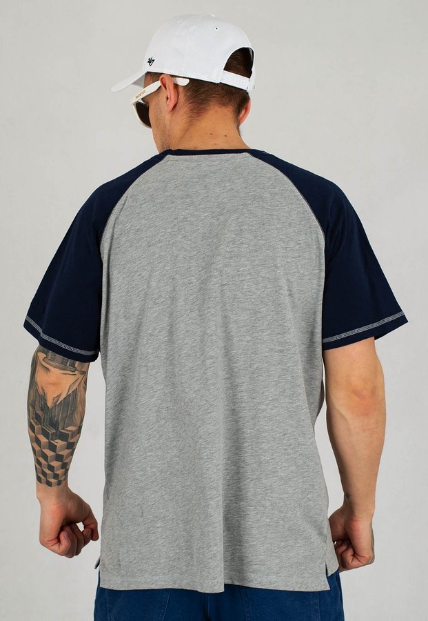 T-shirt Pit Bull Garment Washed Raglan Boxing szaro granatowy