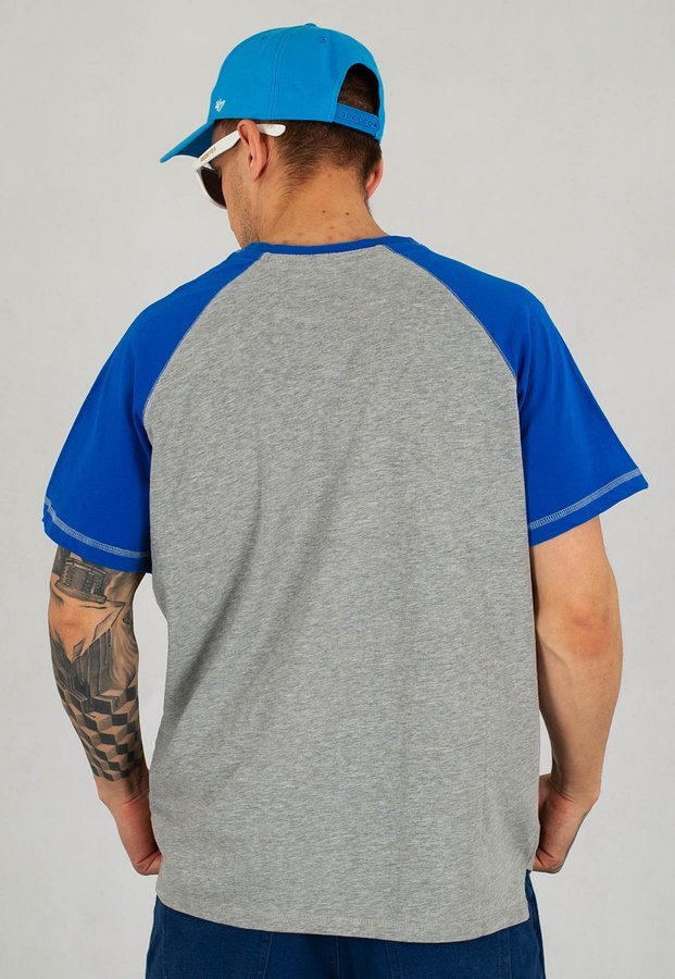 T-shirt Pit Bull Garment Washed Raglan Boxing szaro niebieski