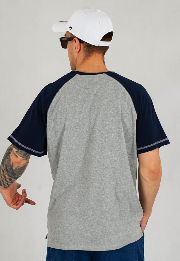 T-shirt Pit Bull Garment Washed Raglan Small Logo szaro granatowy