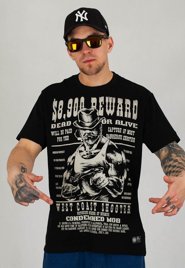 T-shirt Pit Bull Garment Washed Reward czarny