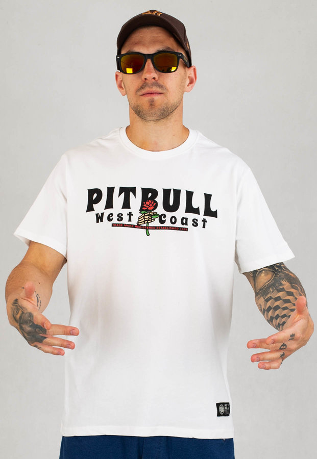T-shirt Pit Bull Garment Washed Santa Muerte biały