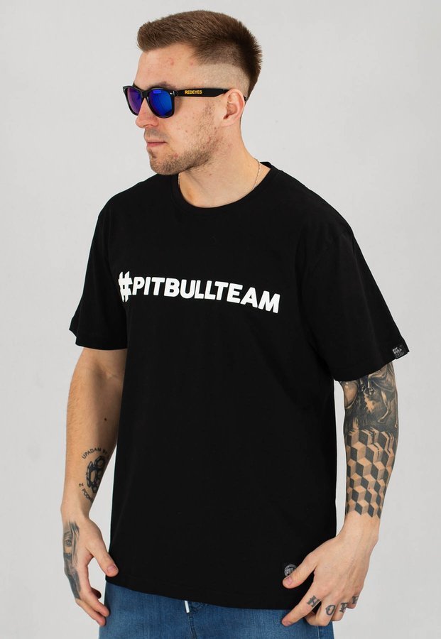 T-shirt Pit Bull Hashtag czarny
