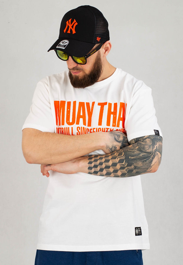 T-shirt Pit Bull Middle Masters Of Muay Thai Champions biały