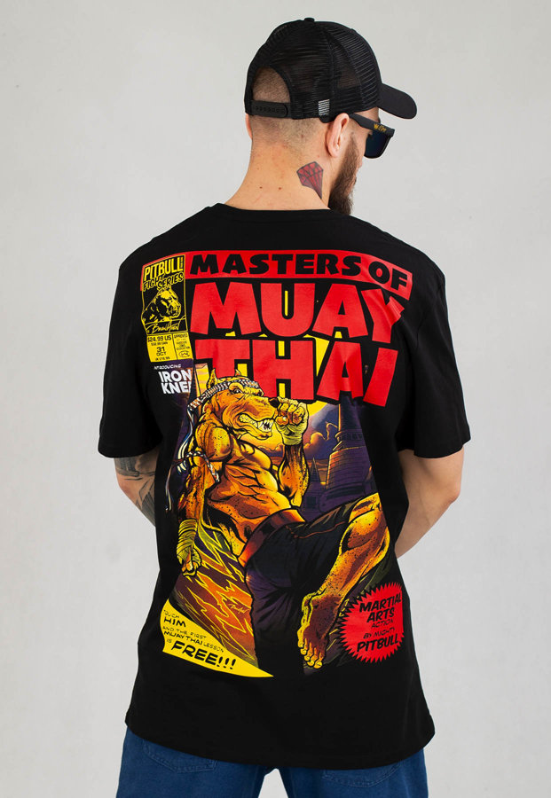 T-shirt Pit Bull Middle Masters Of Muay Thai czarny