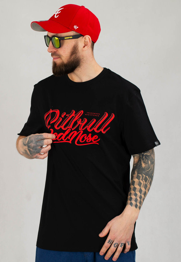 T-shirt Pit Bull Middle Red Nose 23 czarny