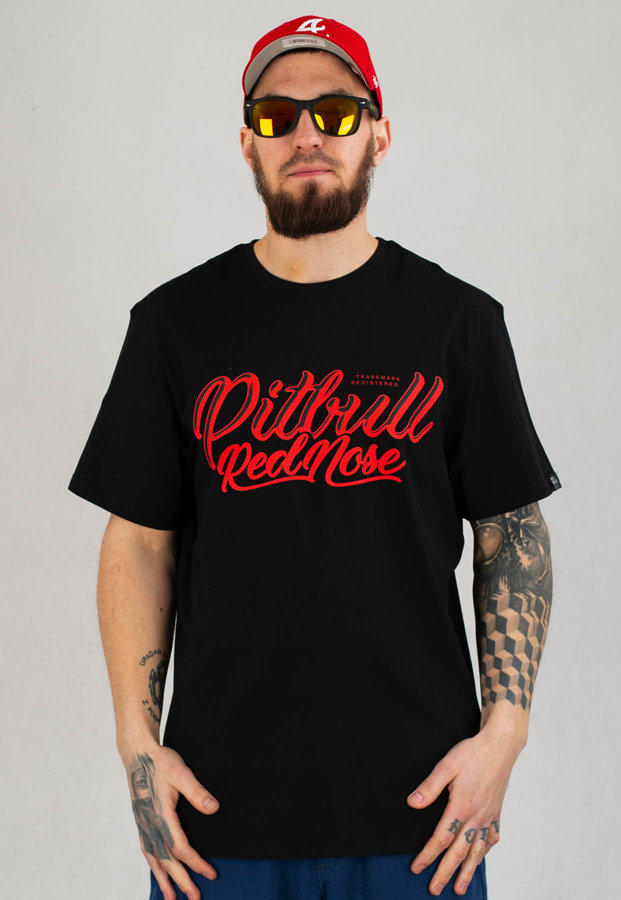 T-shirt Pit Bull Middle Red Nose 23 czarny