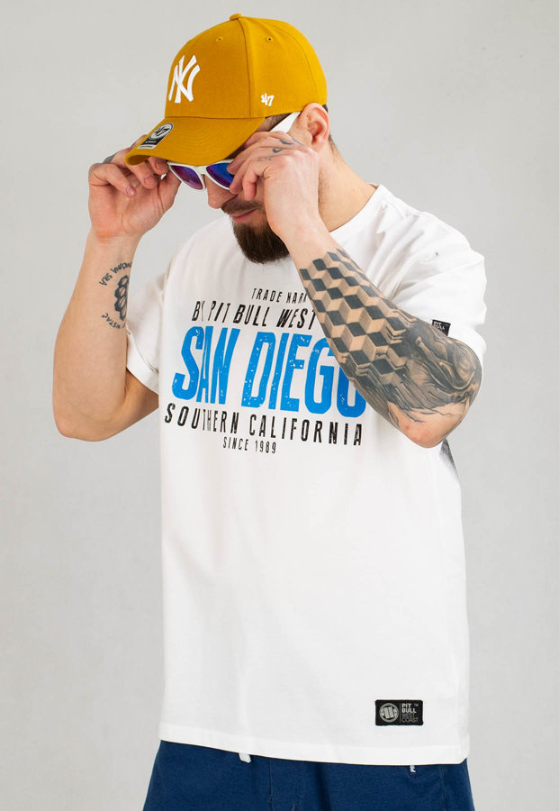 T-shirt Pit Bull Middle San Diego II biały