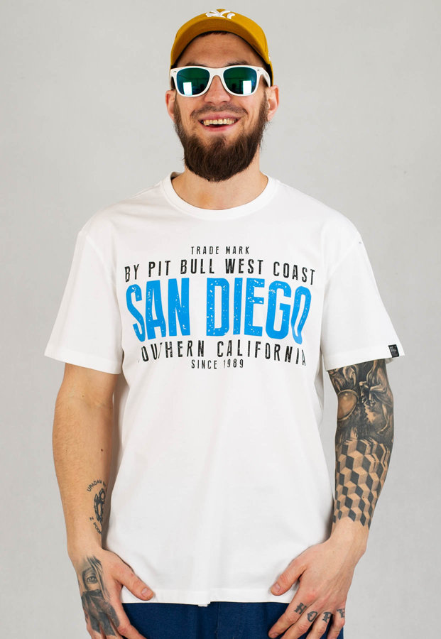 T-shirt Pit Bull Middle San Diego II biały