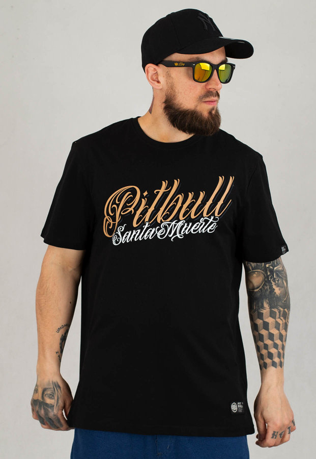 T-shirt Pit Bull Middle Santa Muerte 23 czarny