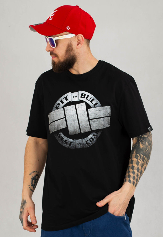 T-shirt Pit Bull Middle Steel Logo czarny