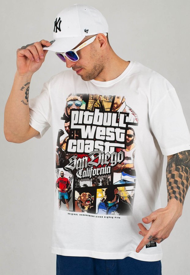 T-shirt Pit Bull Most Wanted biały