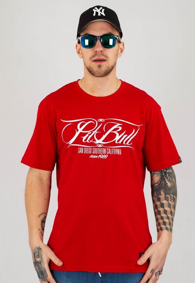 T-shirt Pit Bull Oldschool PB czerwony