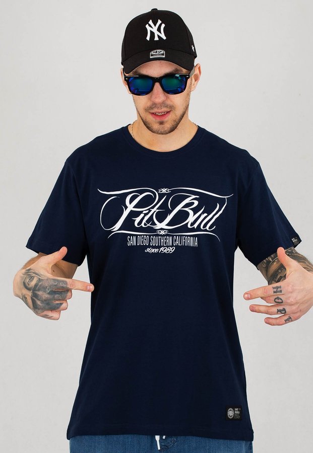 T-shirt Pit Bull Oldschool PB granatowy