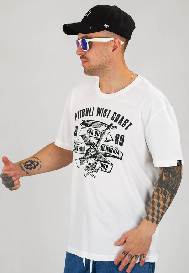 T-shirt Pit Bull Oldschool Razor biały