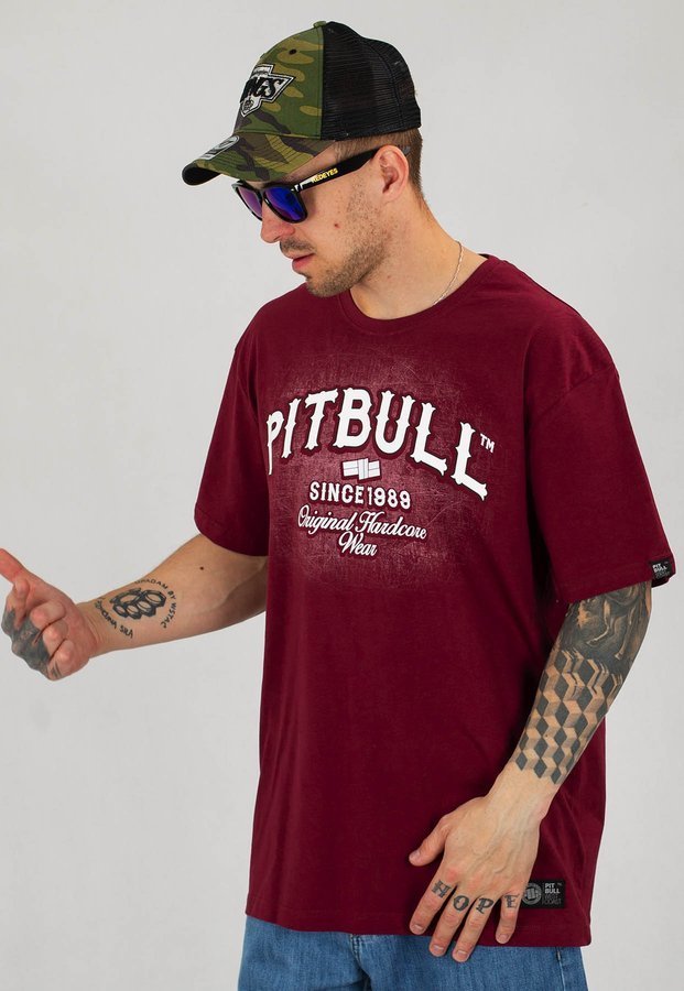 T-shirt Pit Bull PFFP bordowy