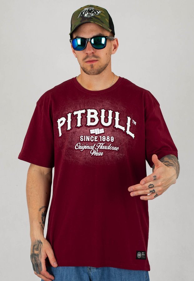 T-shirt Pit Bull PFFP bordowy