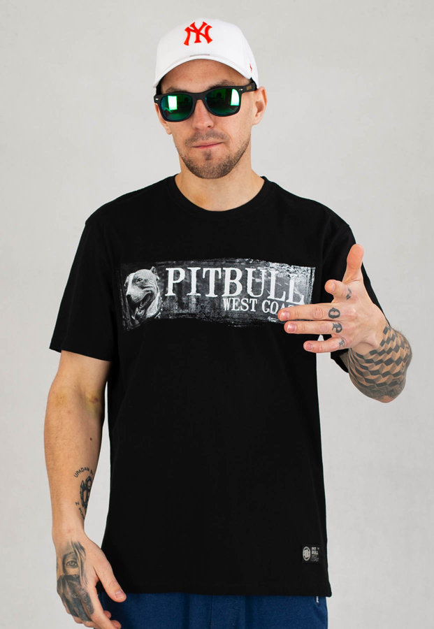 T-shirt Pit Bull Poster czarny