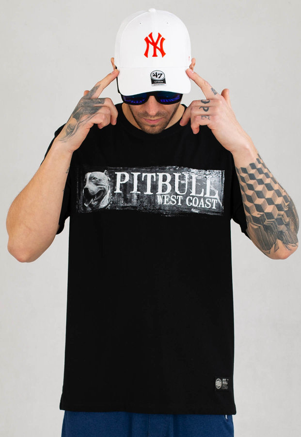T-shirt Pit Bull Poster czarny
