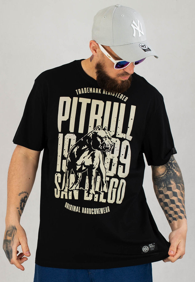 T-shirt Pit Bull San Diego Dog czarny