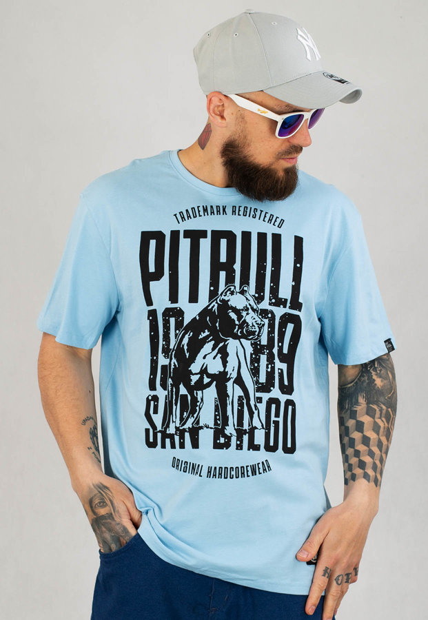 T-shirt Pit Bull San Diego Dog jasno niebieski