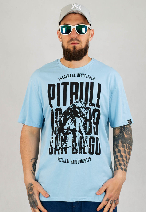 T-shirt Pit Bull San Diego Dog jasno niebieski