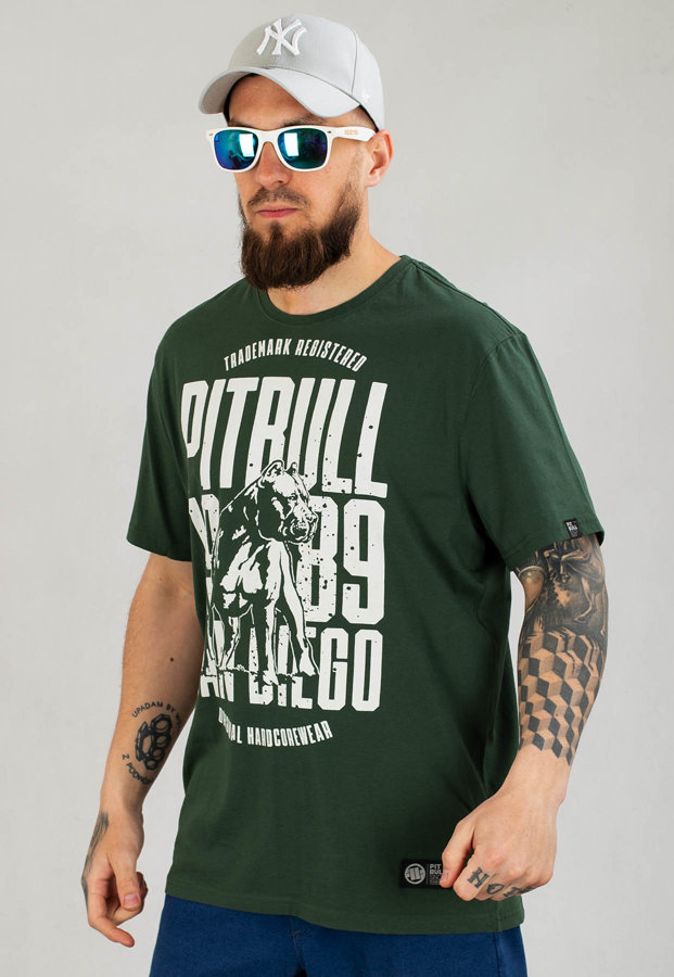 T-shirt Pit Bull San Diego Dog zielony