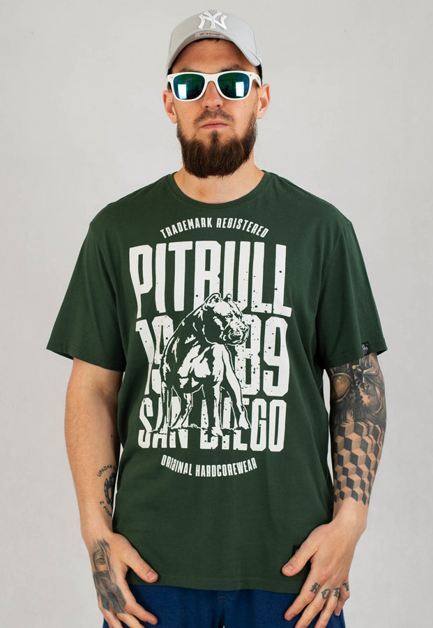 T-shirt Pit Bull San Diego Dog zielony
