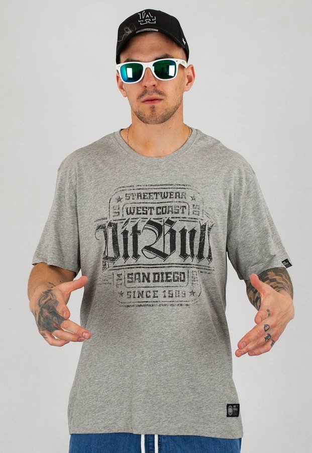 T-shirt Pit Bull San Diego IV szary melanż