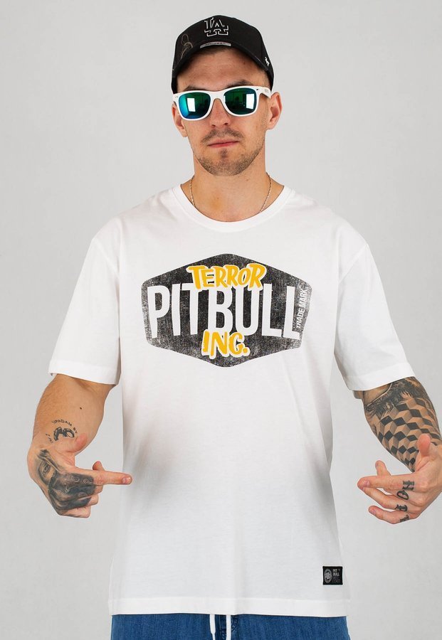 T-shirt Pit Bull Scare biały
