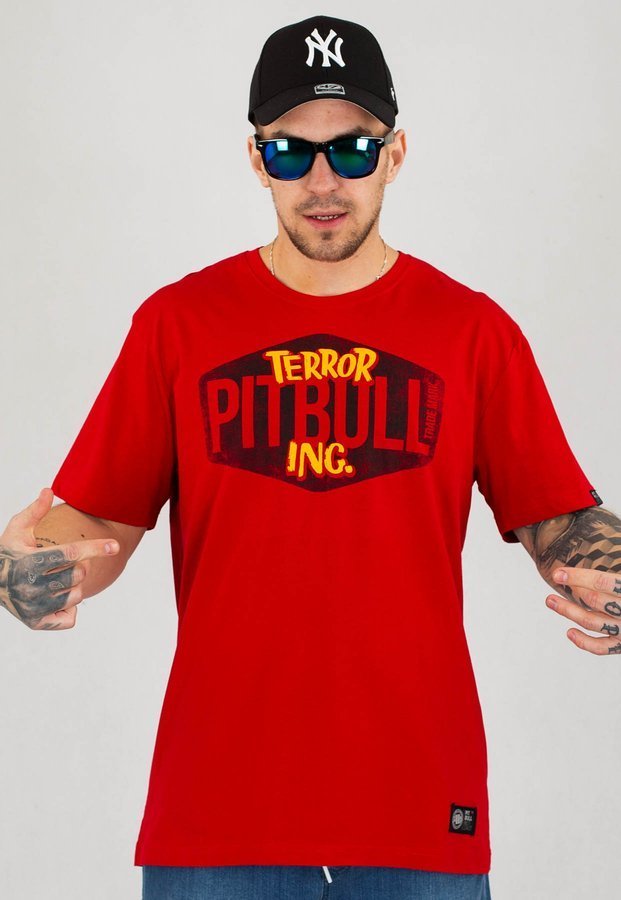 T-shirt Pit Bull Scare czerwony