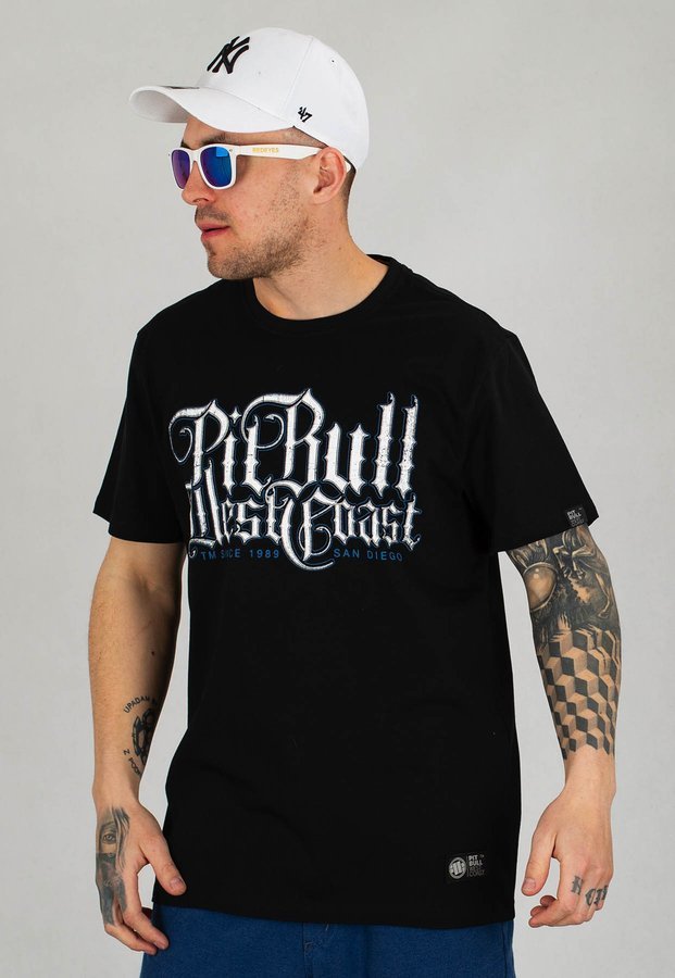T-shirt Pit Bull Skull Dog 18 czarny