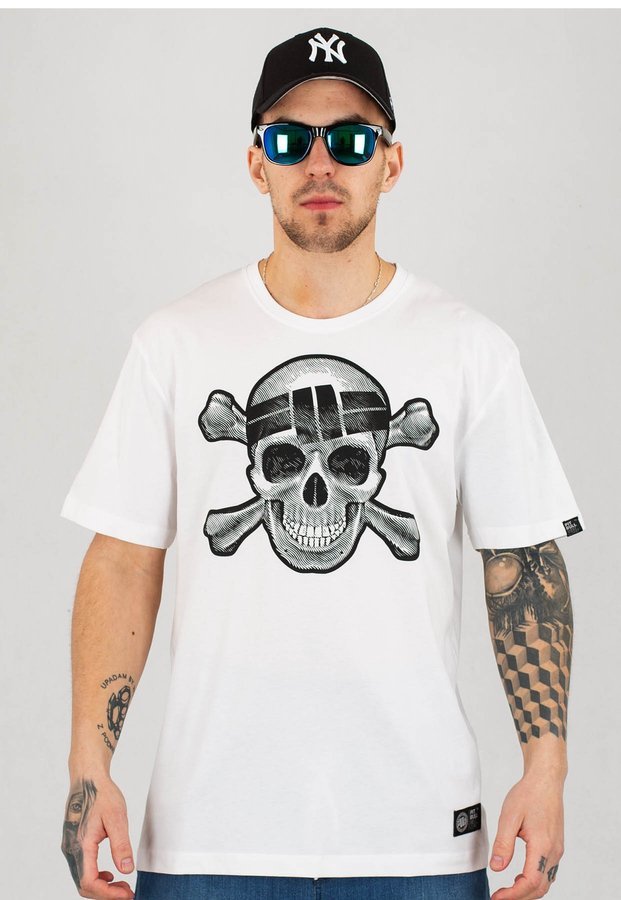 T-shirt Pit Bull Skull Wear biały