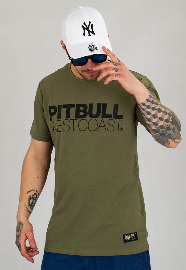 T-shirt Pit Bull Slim Fit TNT oliwkowy