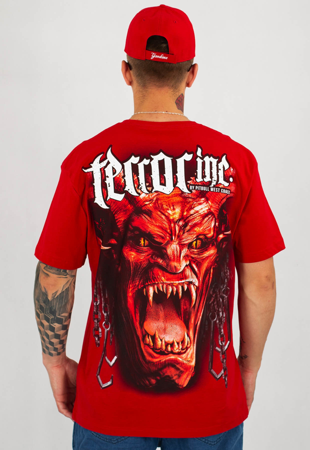 T-shirt Pit Bull Terror Inc czerwony
