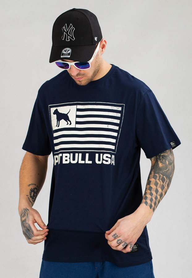 T-shirt Pit Bull USA 170GSM granatowy