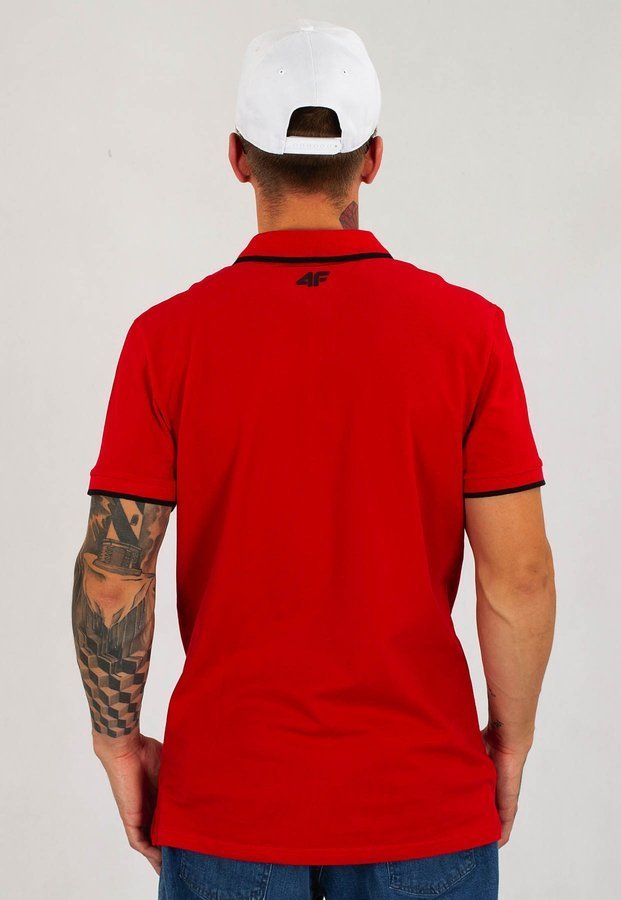 T-shirt Polo 4F TSM009 czerwony