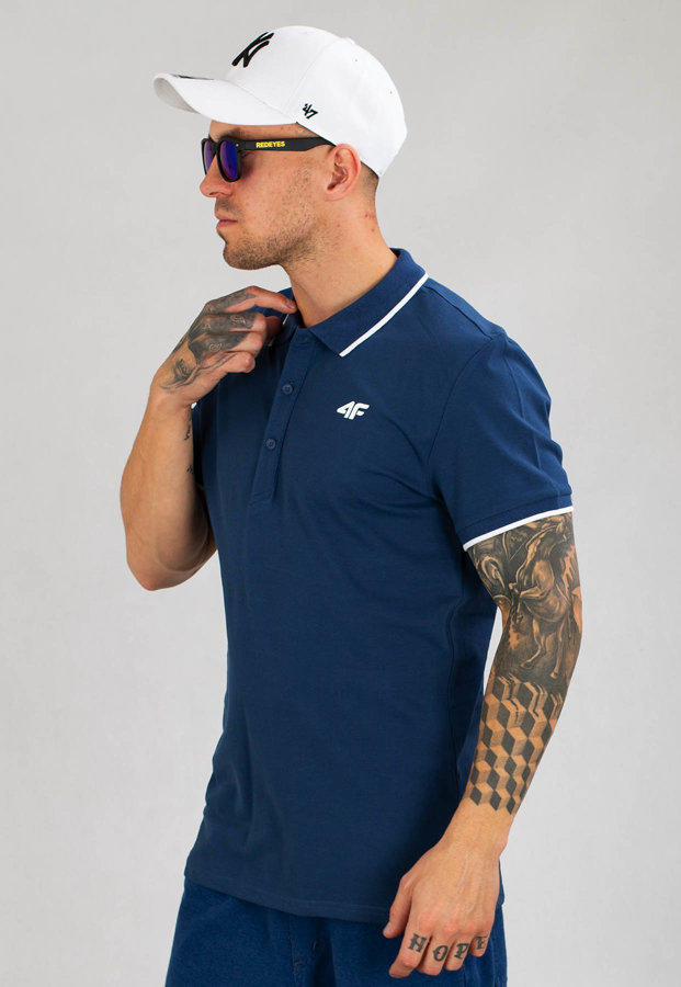 T-shirt Polo 4F TSM357 niebieski