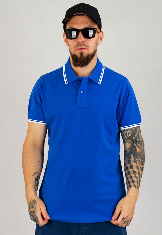 T-shirt Polo Niemaloga Stripes niebiesko biały