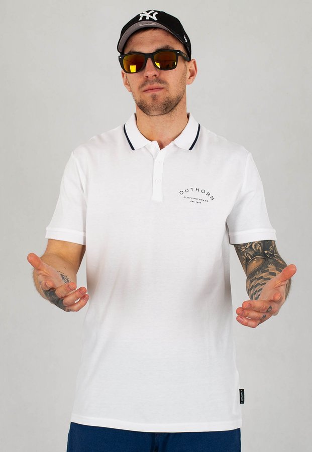 T-shirt Polo Outhorn TSM633 biały