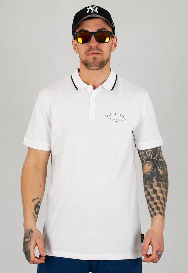 T-shirt Polo Outhorn TSM633 biały
