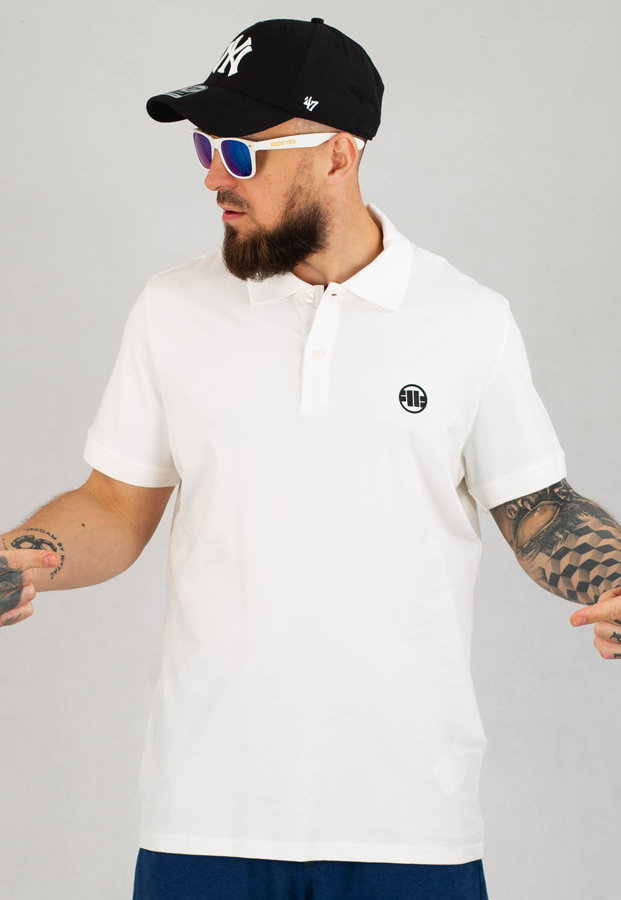 T-shirt Polo Pit Bull Jersey Slim Fit Small Logo biały