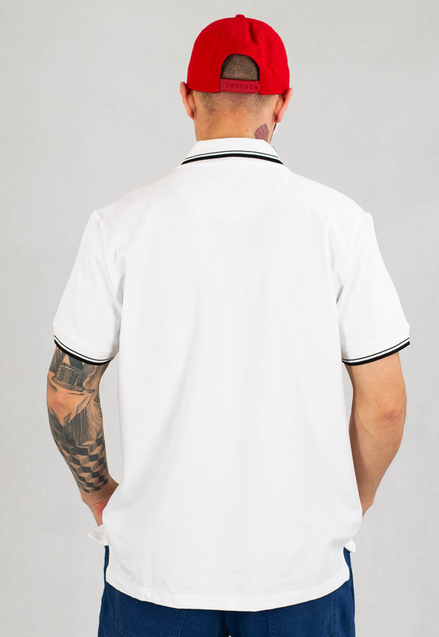 T-shirt Polo Pit Bull Regular Logo Stripes biały